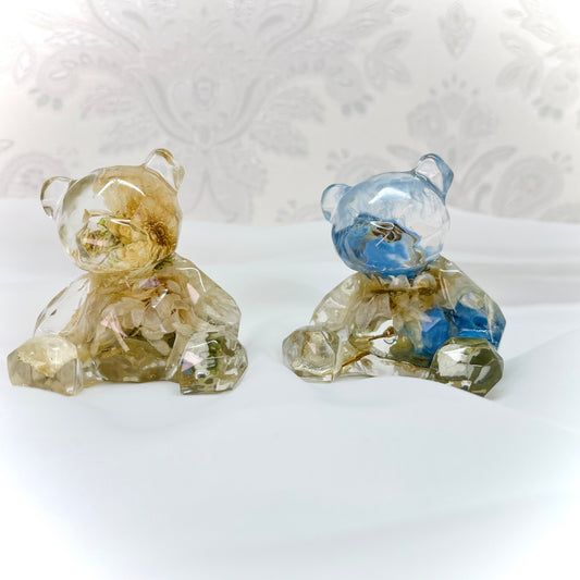 Flower Preservation small faceted bear ornament