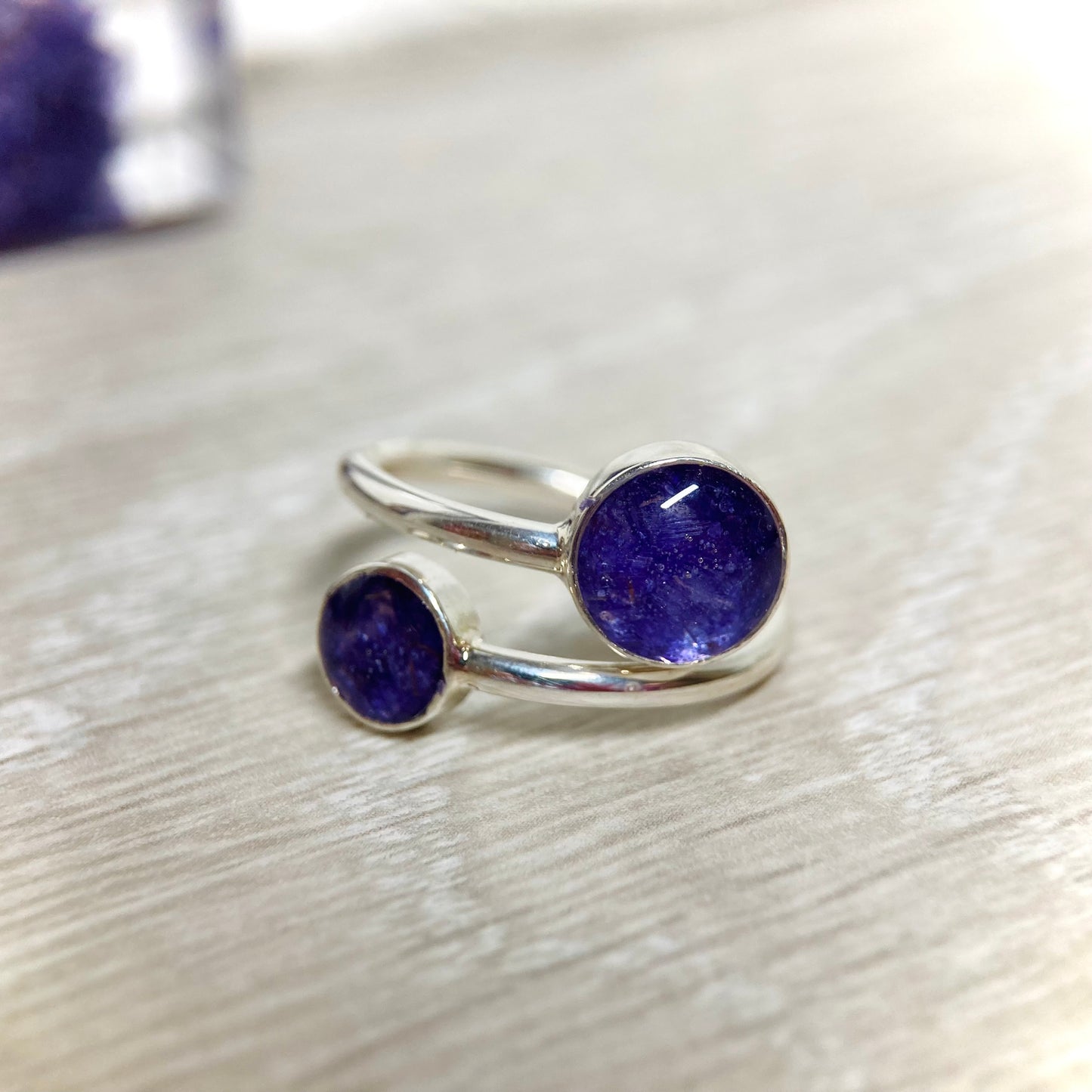 Flower Preservation Sterling Silver Adjustable Ring