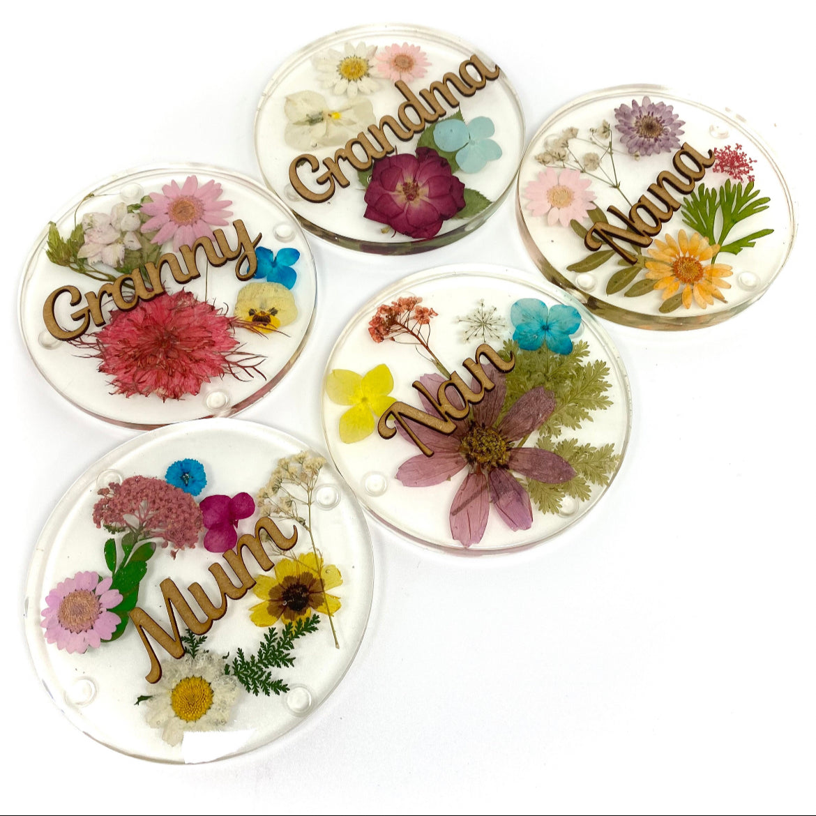 Mum Personalised Floral Coaster