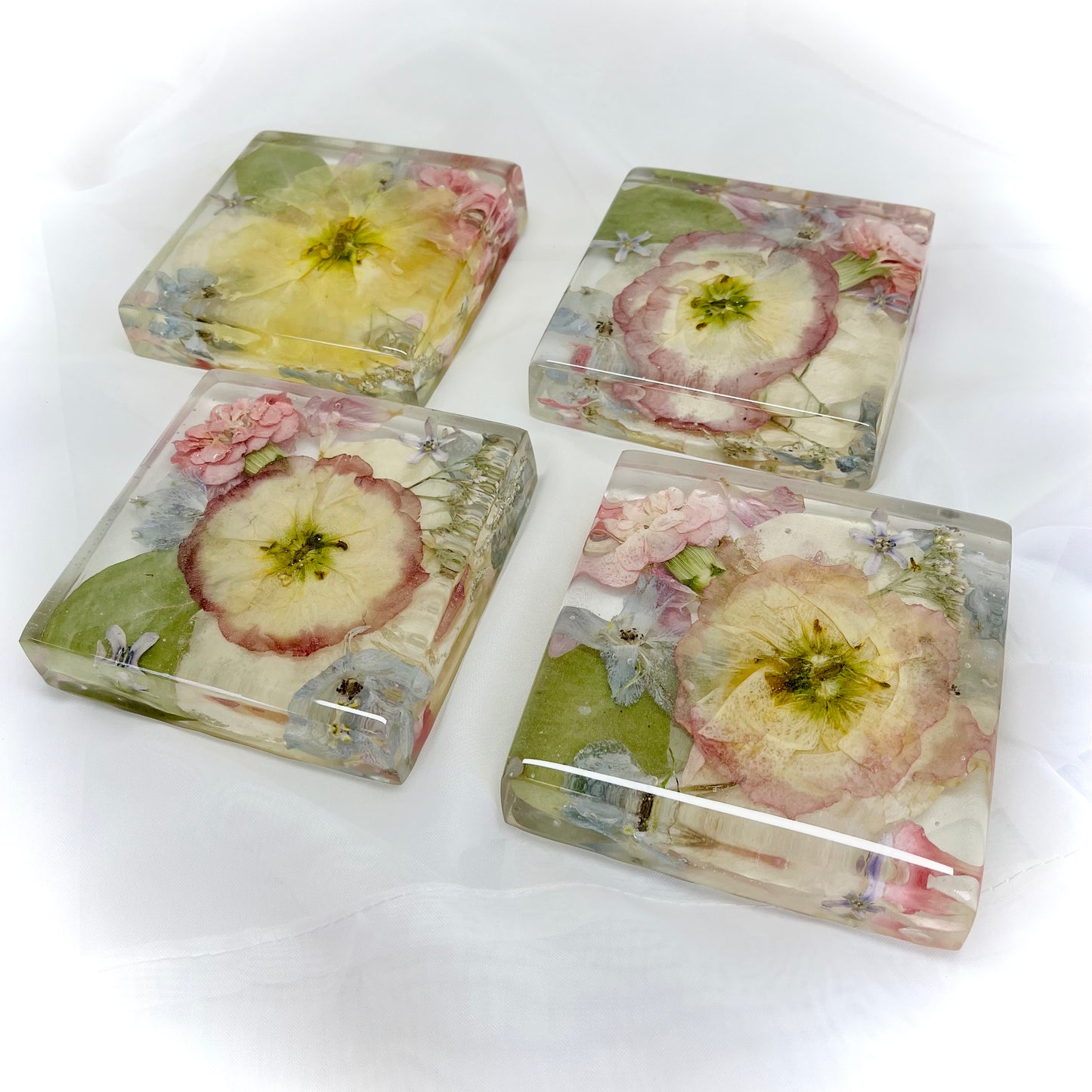 Flower Preservation 11cm square coasters