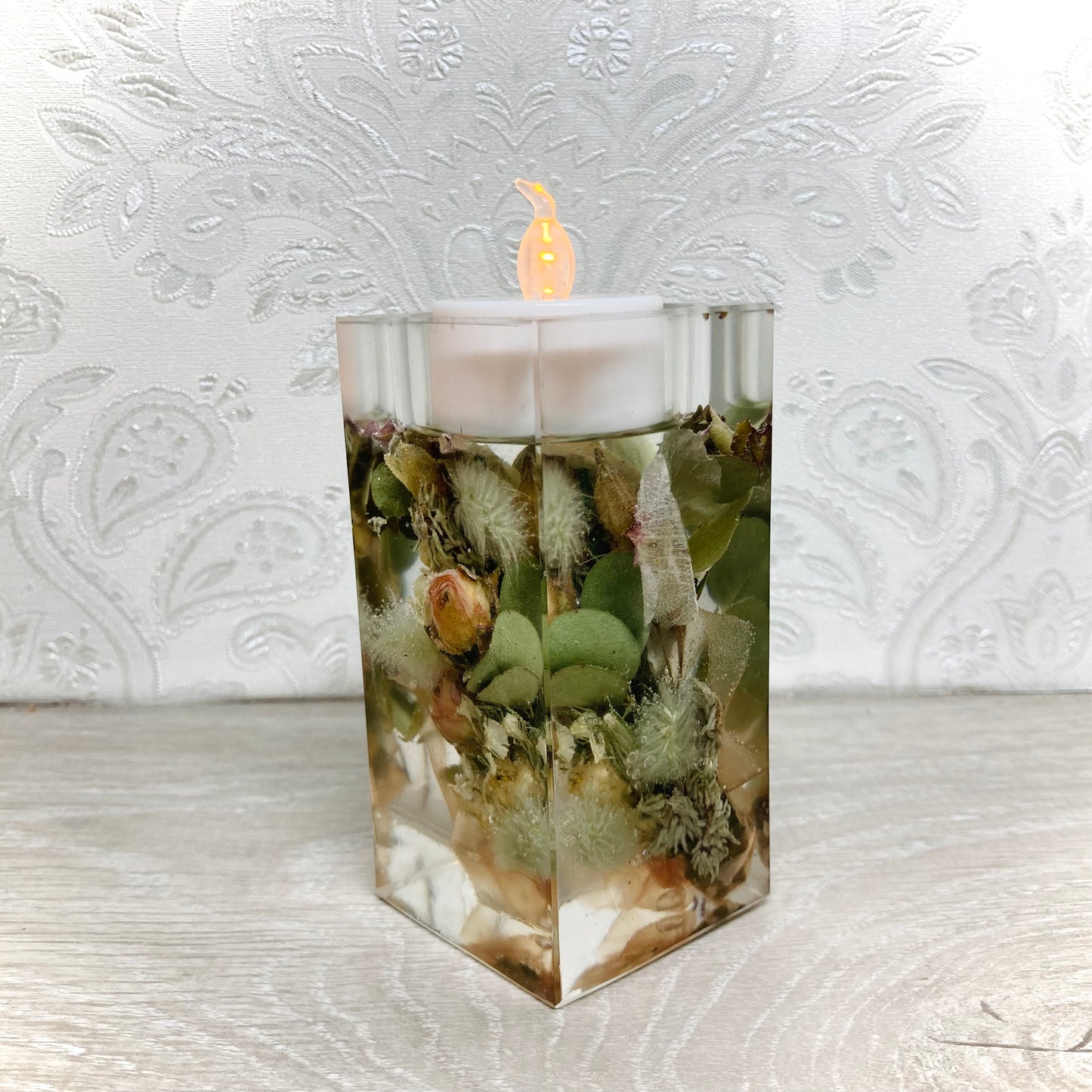 Flower Preservation 10cm pillar tealight holder