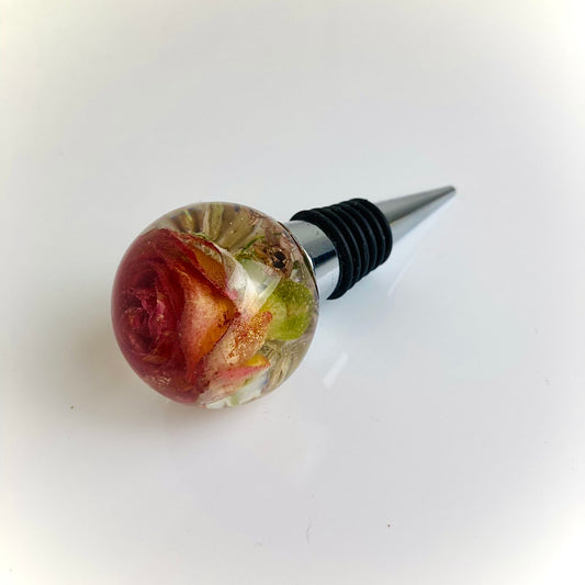 Flower Preservation smooth sphere wine bottle stopper