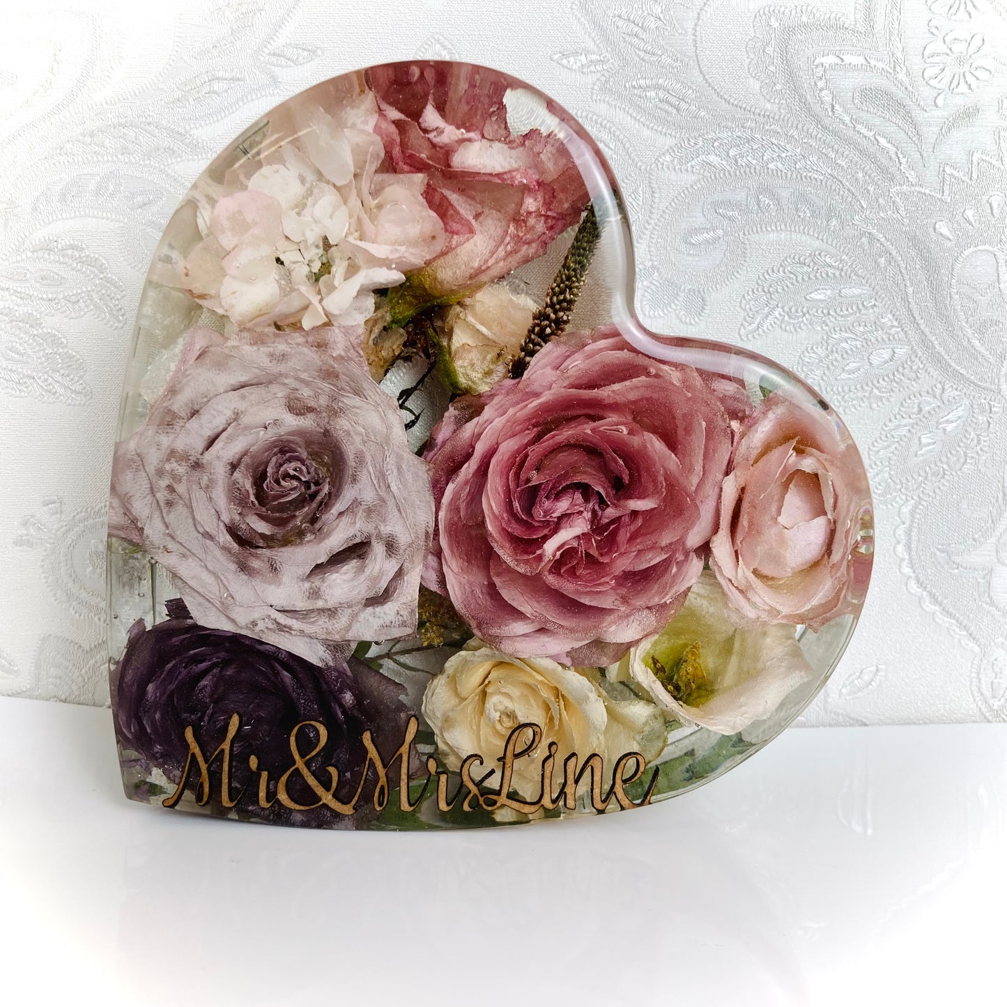 Flower Preservation 15cm heart ornament