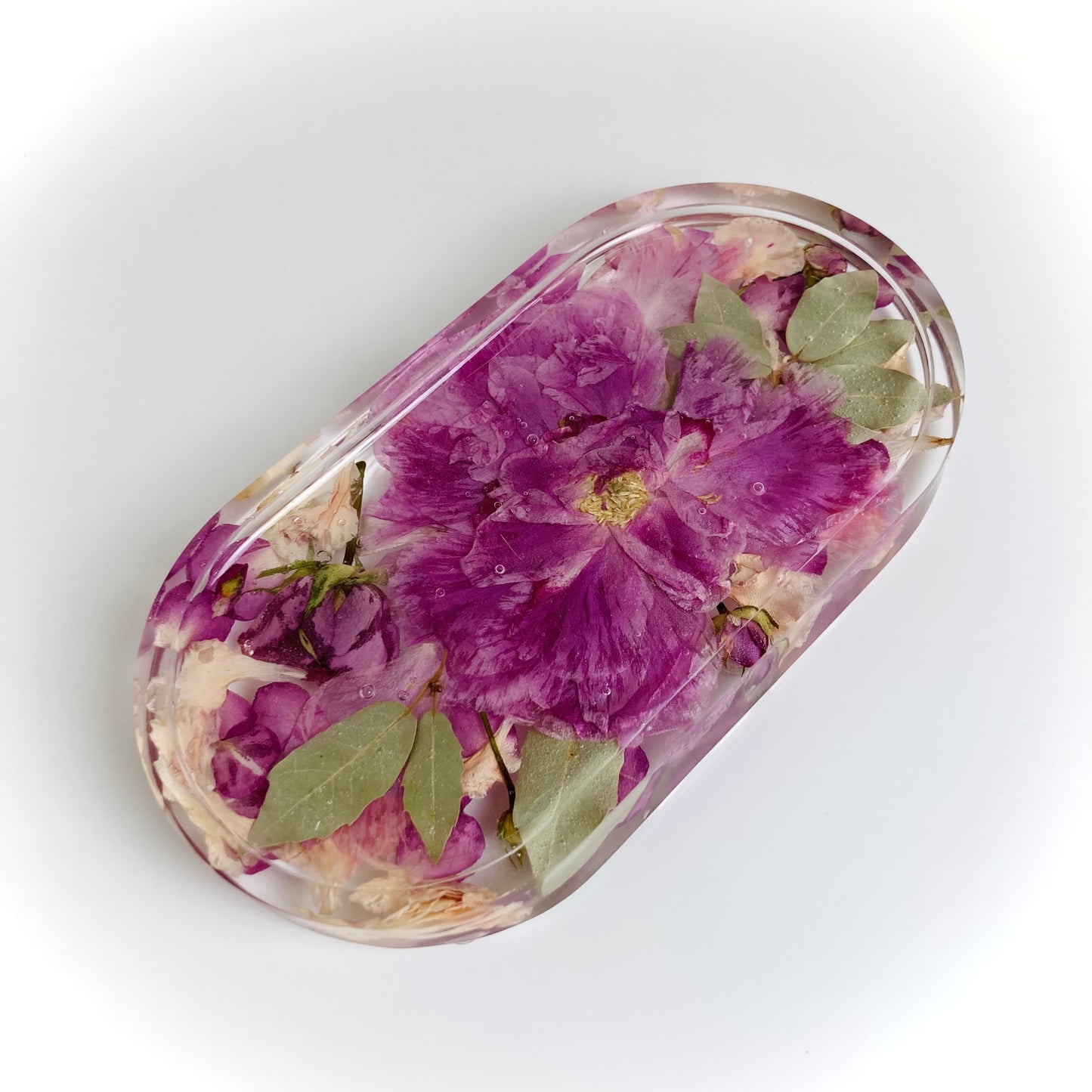 Flower Preservation oval jewellery dish