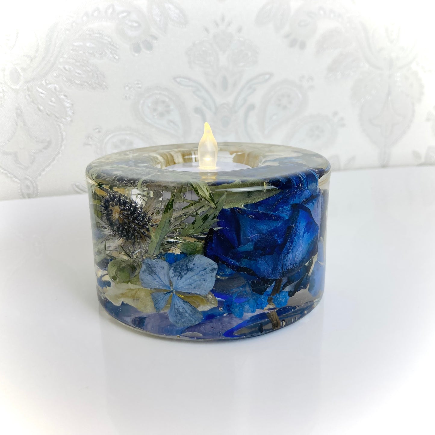 Flower Preservation cylinder tealight holder - medium
