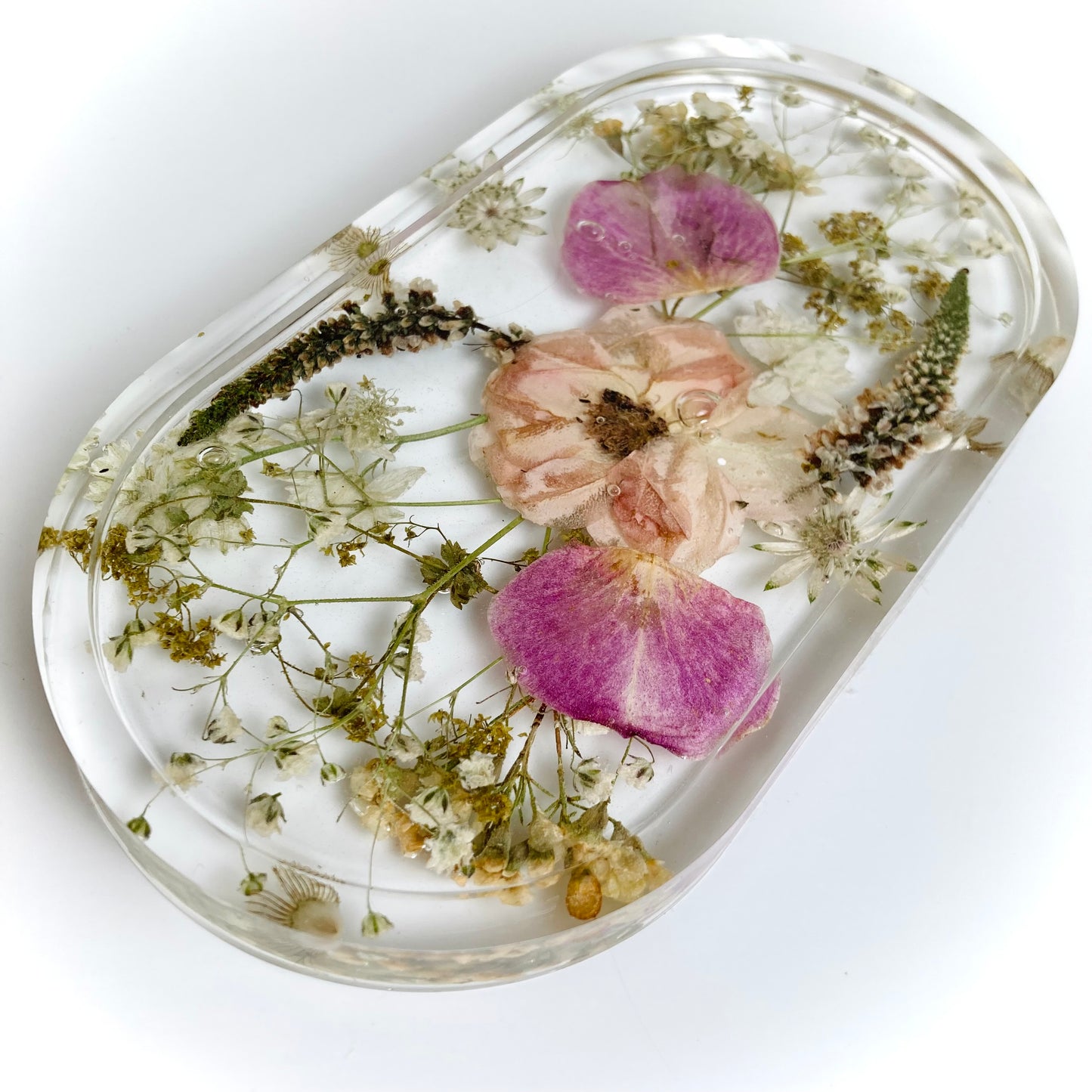 Flower Preservation oval jewellery dish