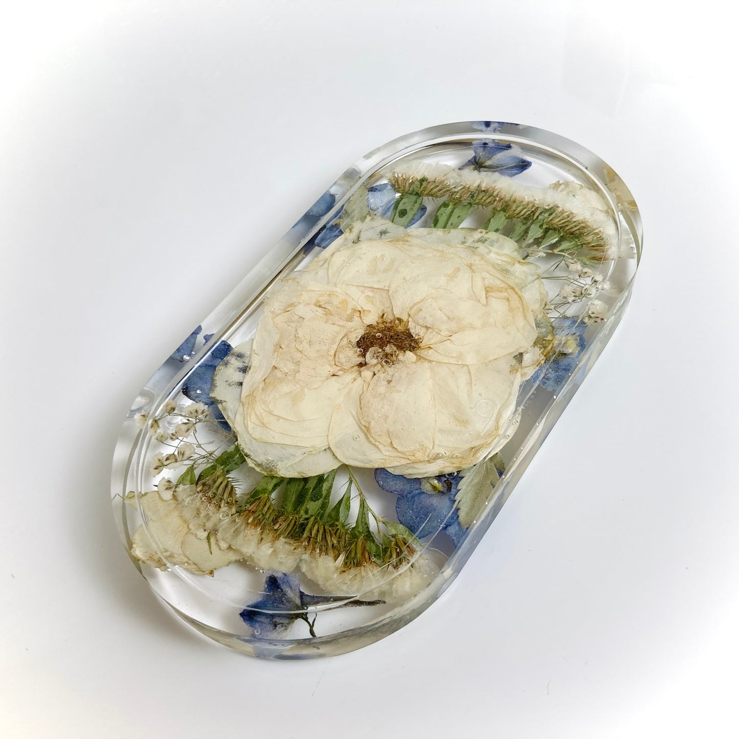 Flower Preservation oval jewellery dish