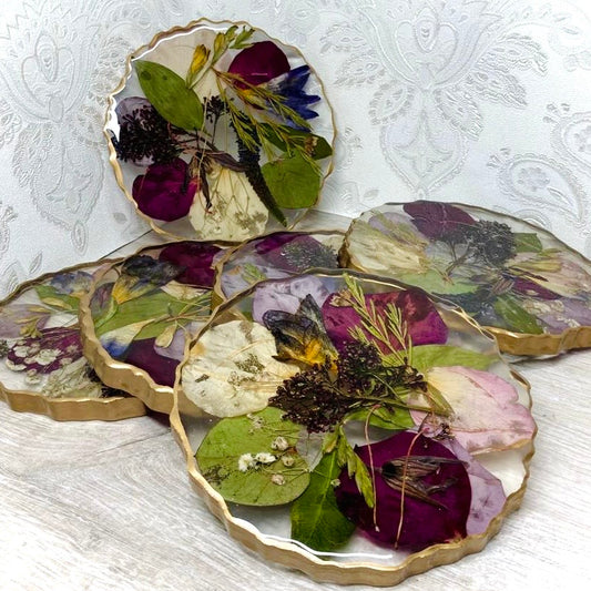 Flower Preservation geode coasters