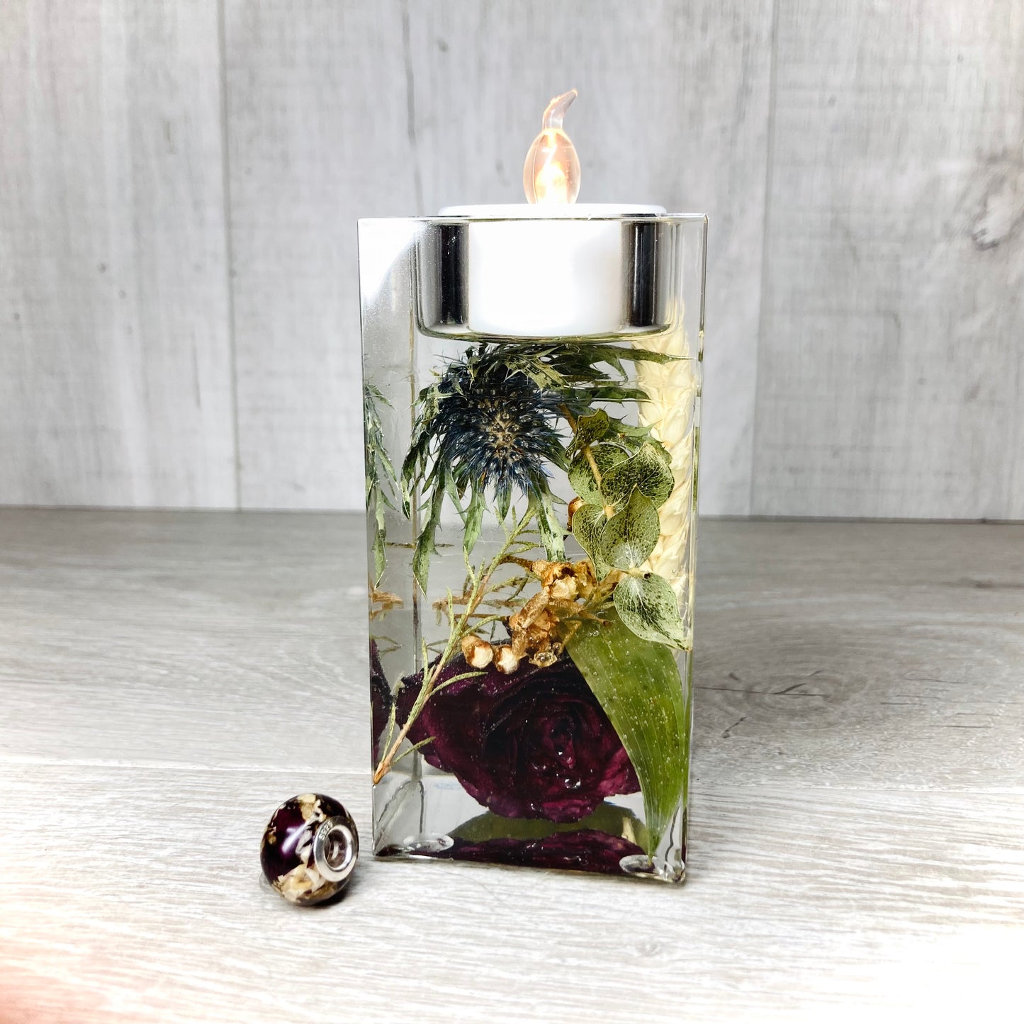 Flower Preservation 10cm pillar tealight holder