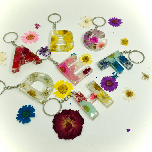 Floral Letter Keyring