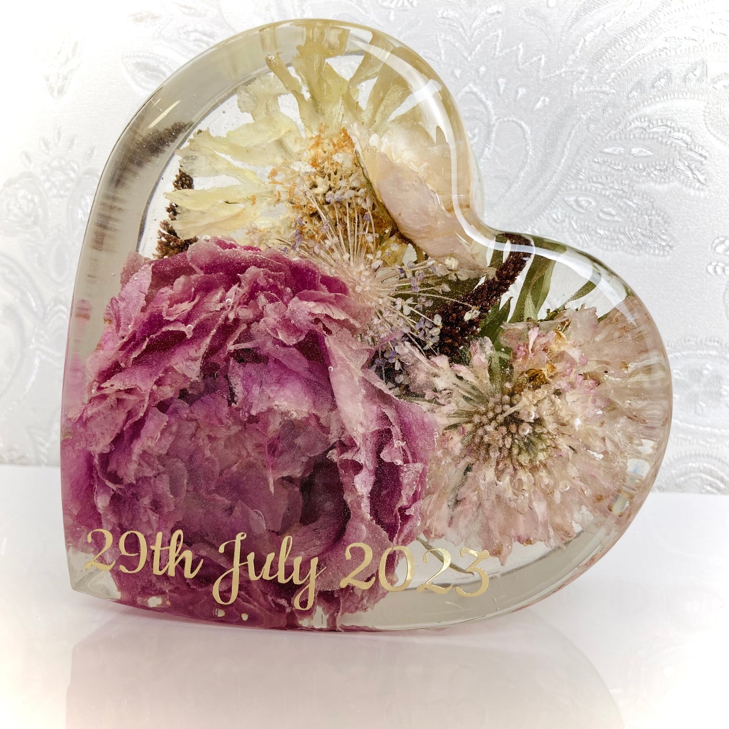 Flower Preservation 12cm Heart ornament
