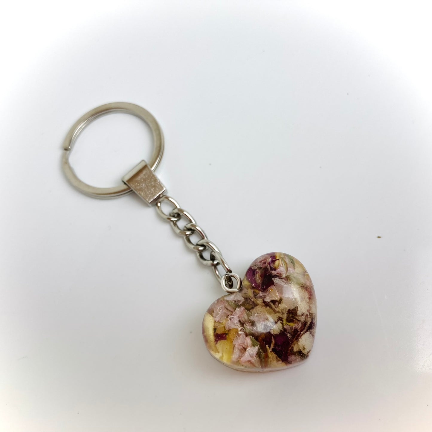 Flower Preservation 3cm puffy heart keyring