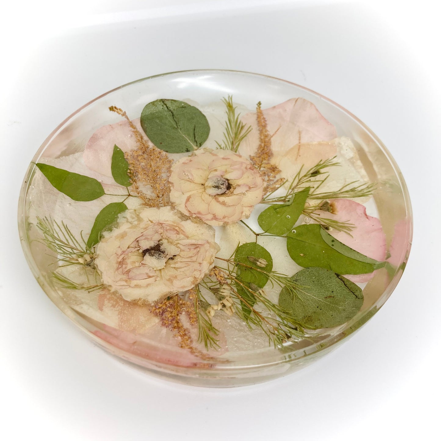 Flower Preservation round jewellery dish