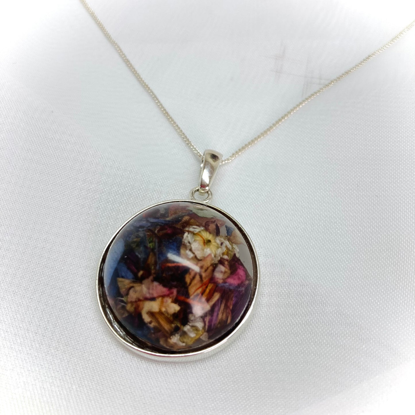 Flower Preservation 28mm statement necklace Sterling Silver