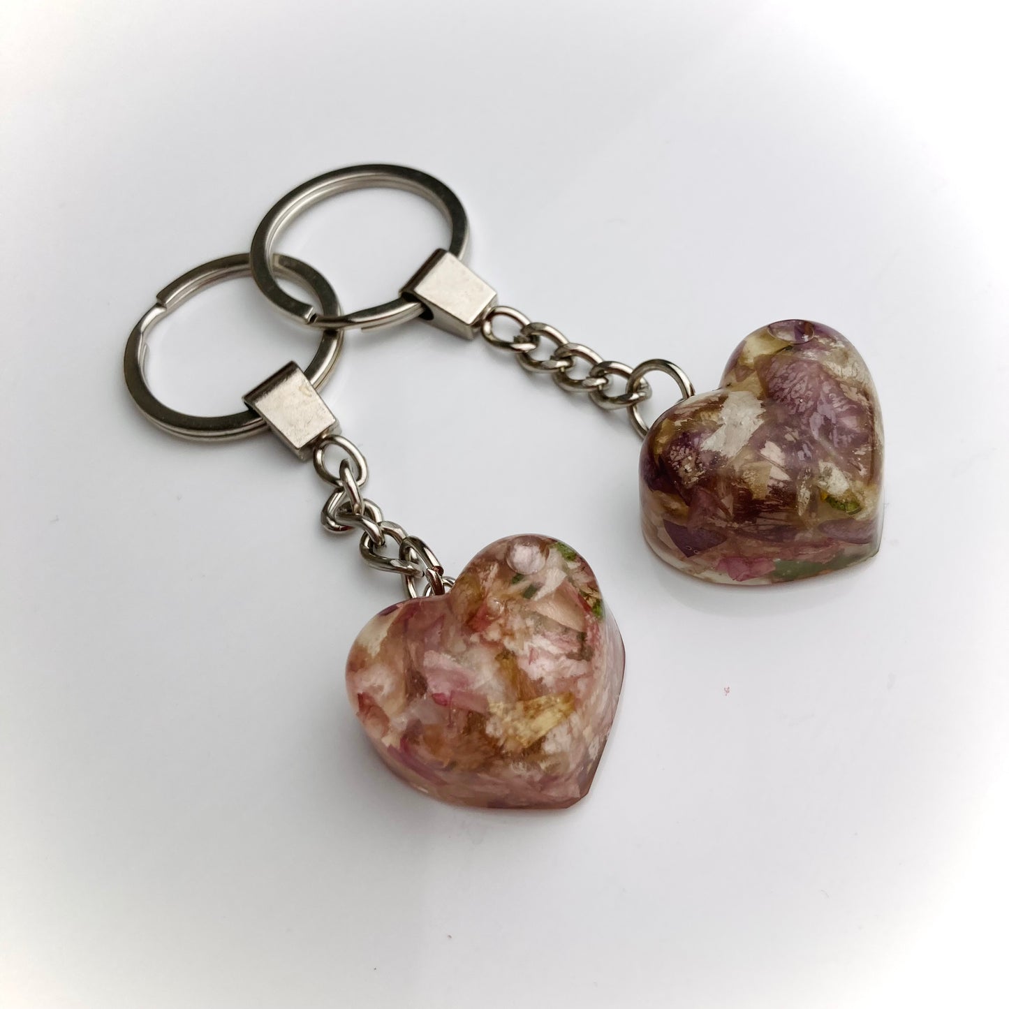 Flower Preservation 3cm puffy heart keyring