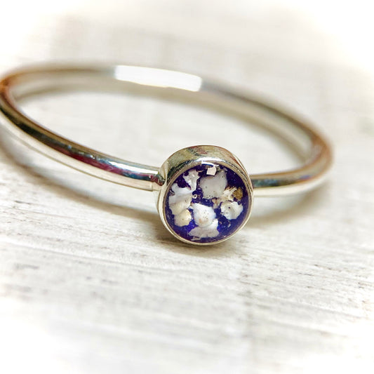 Simple Band Cremation Ring (4 or 6mm stone)