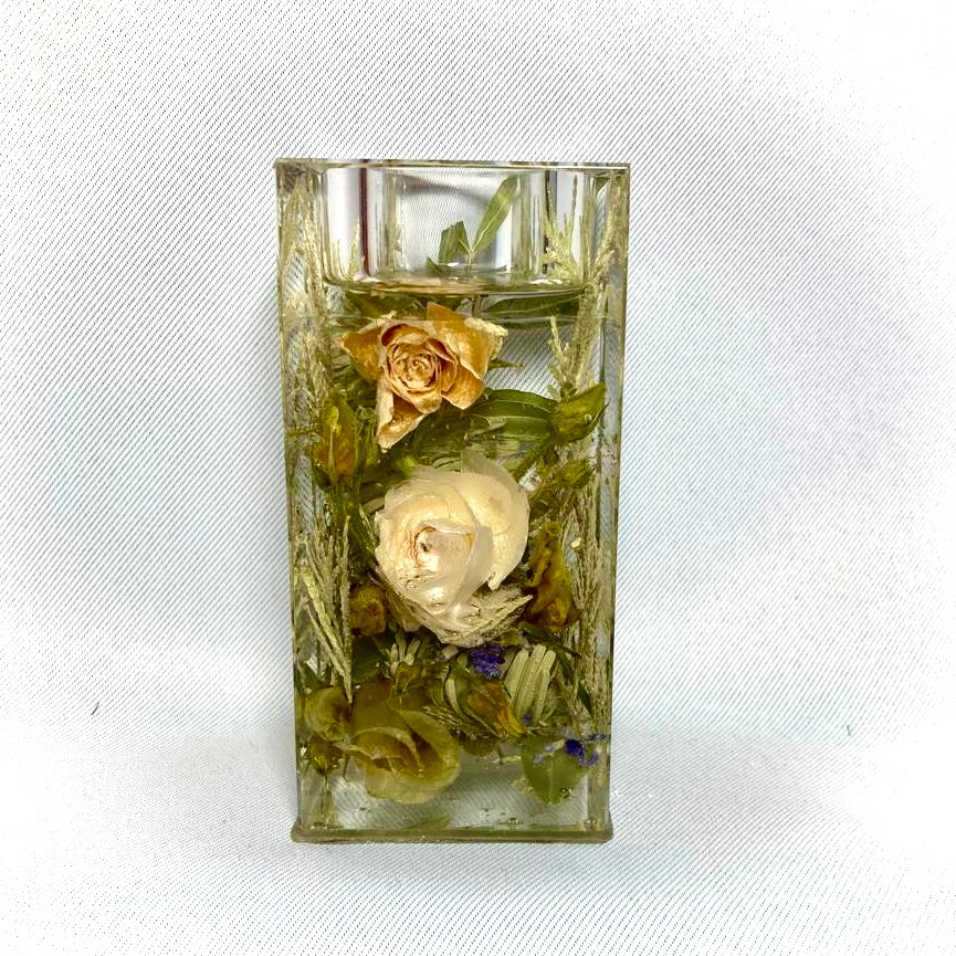 Flower Preservation 10cm pillar tealight holder