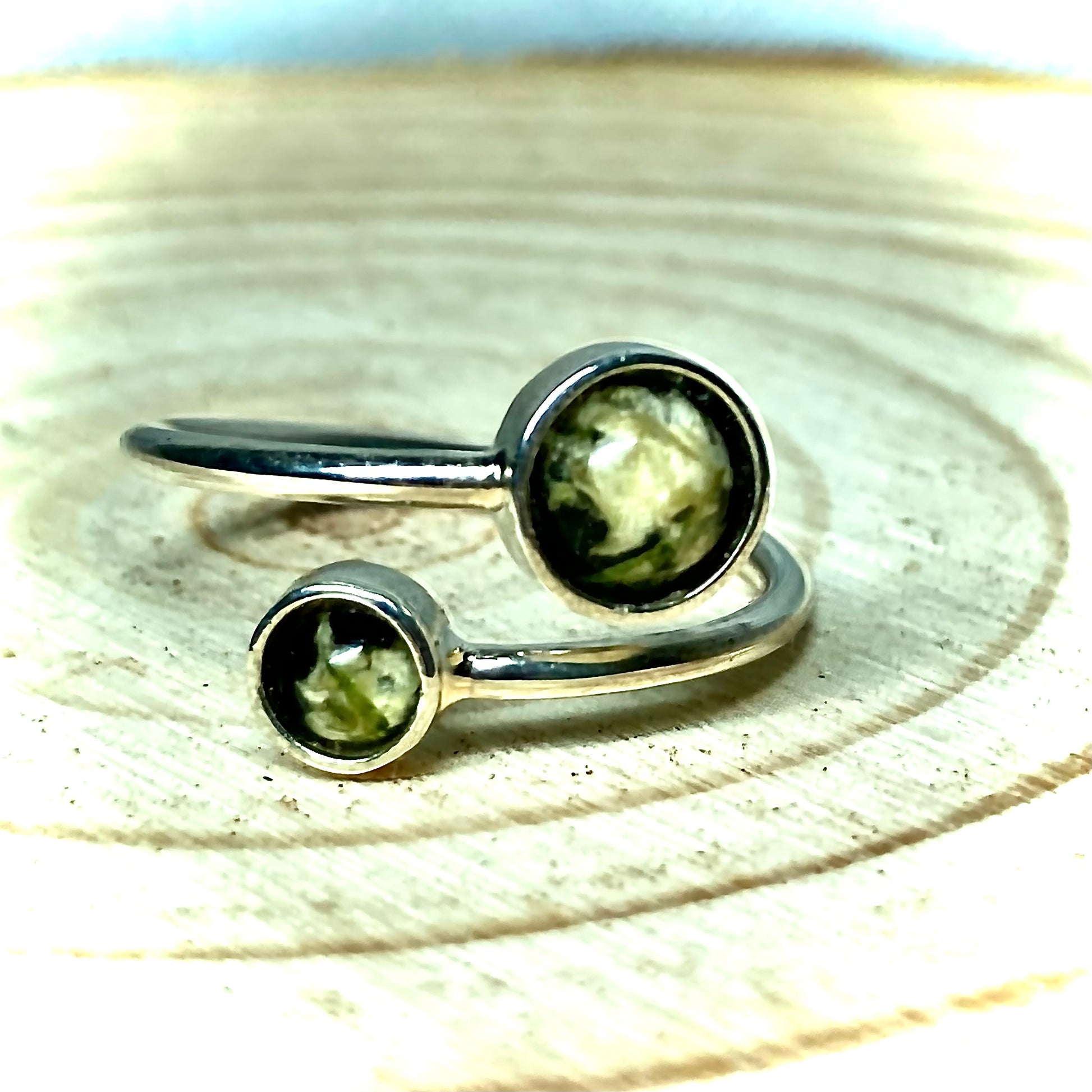 Flower Preservation Sterling Silver Adjustable Ring