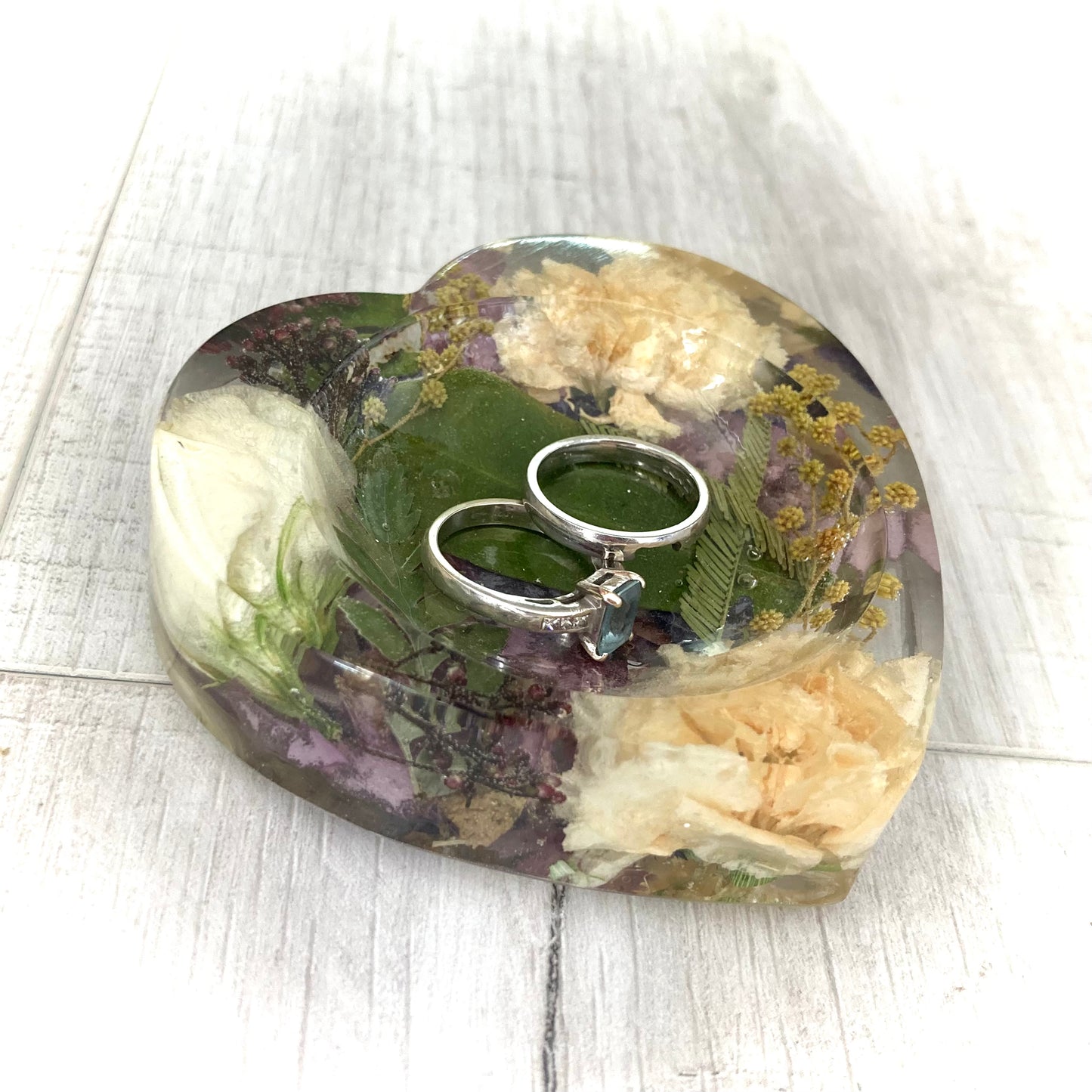Flower Preservation heart ring dish