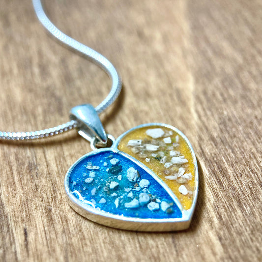 Split Heart Cremation Necklace