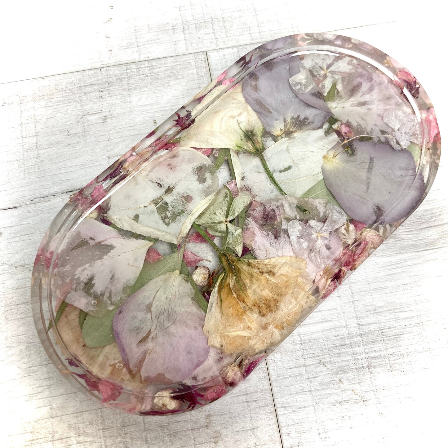 Flower Preservation oval jewellery dish