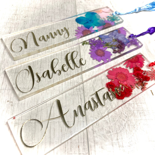 Personalised Floral bookmark