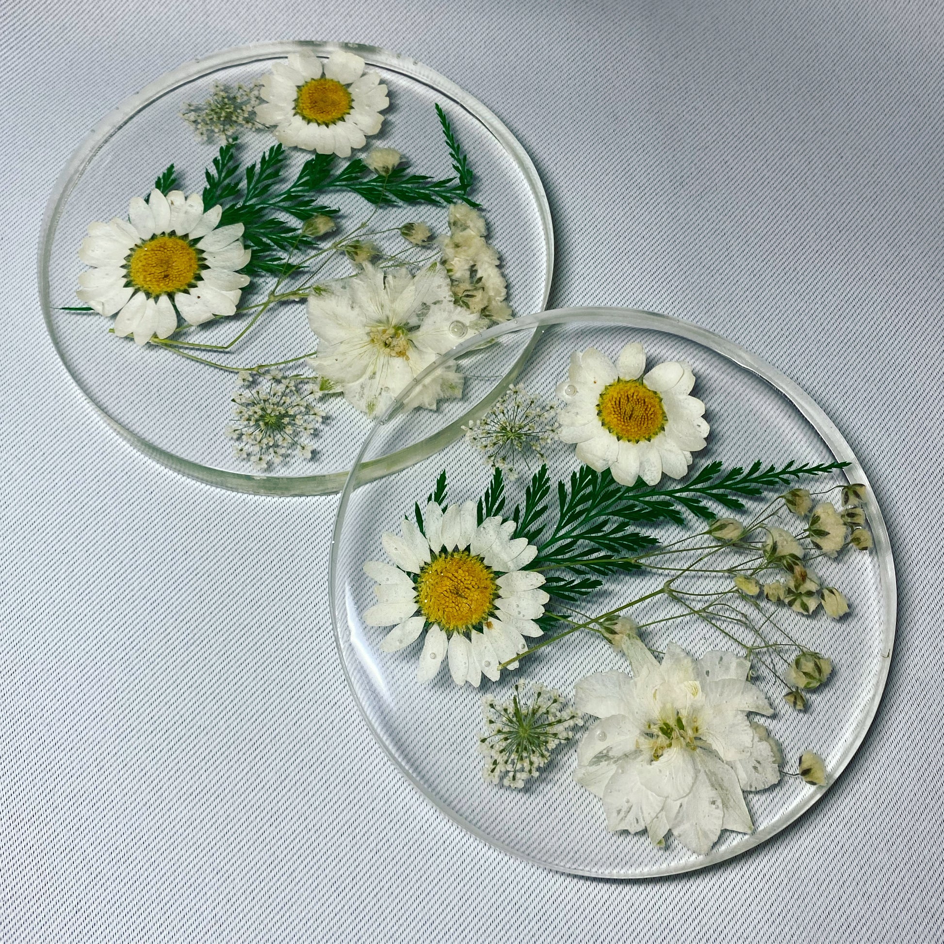 White Floral Coasters