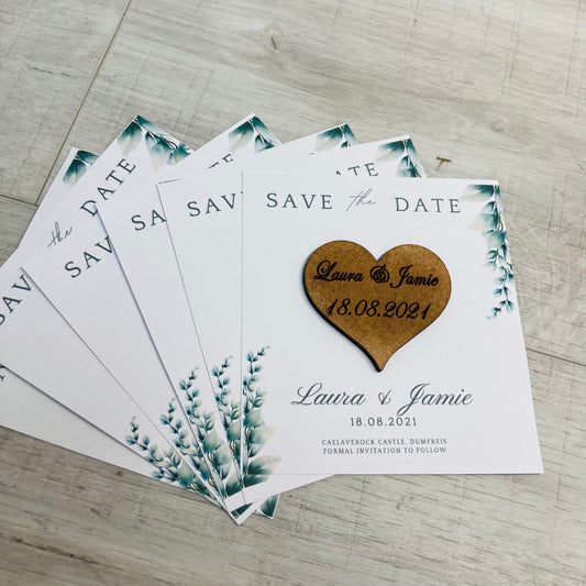 Save the date hearts