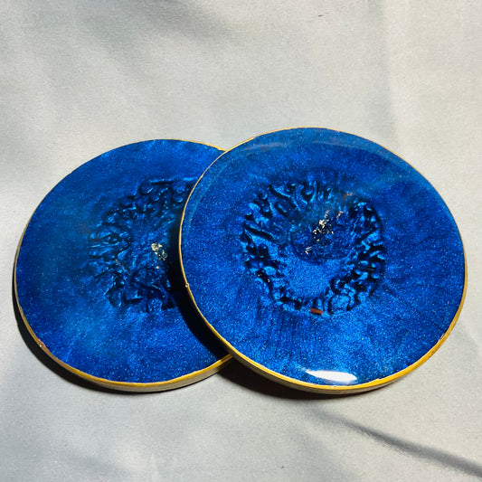 Midnight blue round coaster