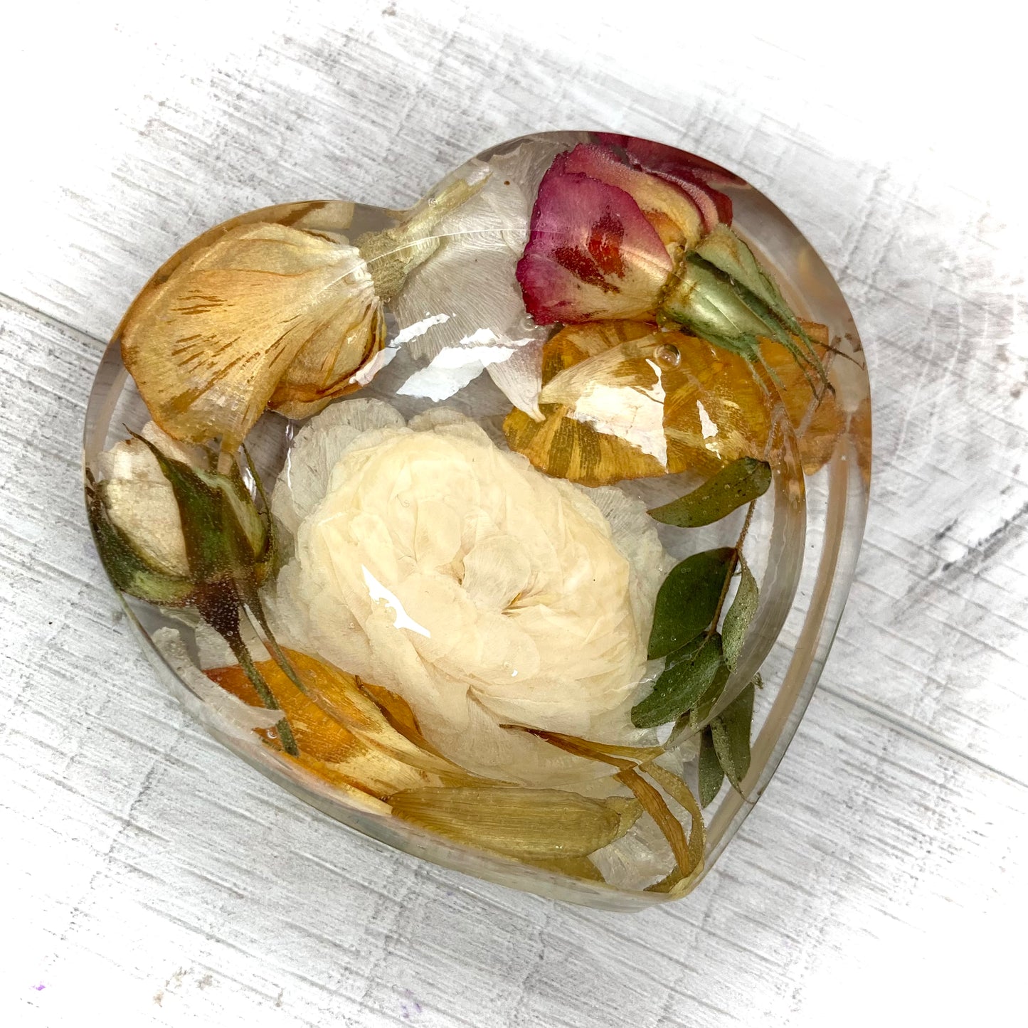 Flower Preservation heart ring dish