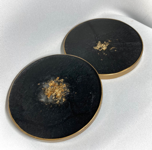 Black round coaster