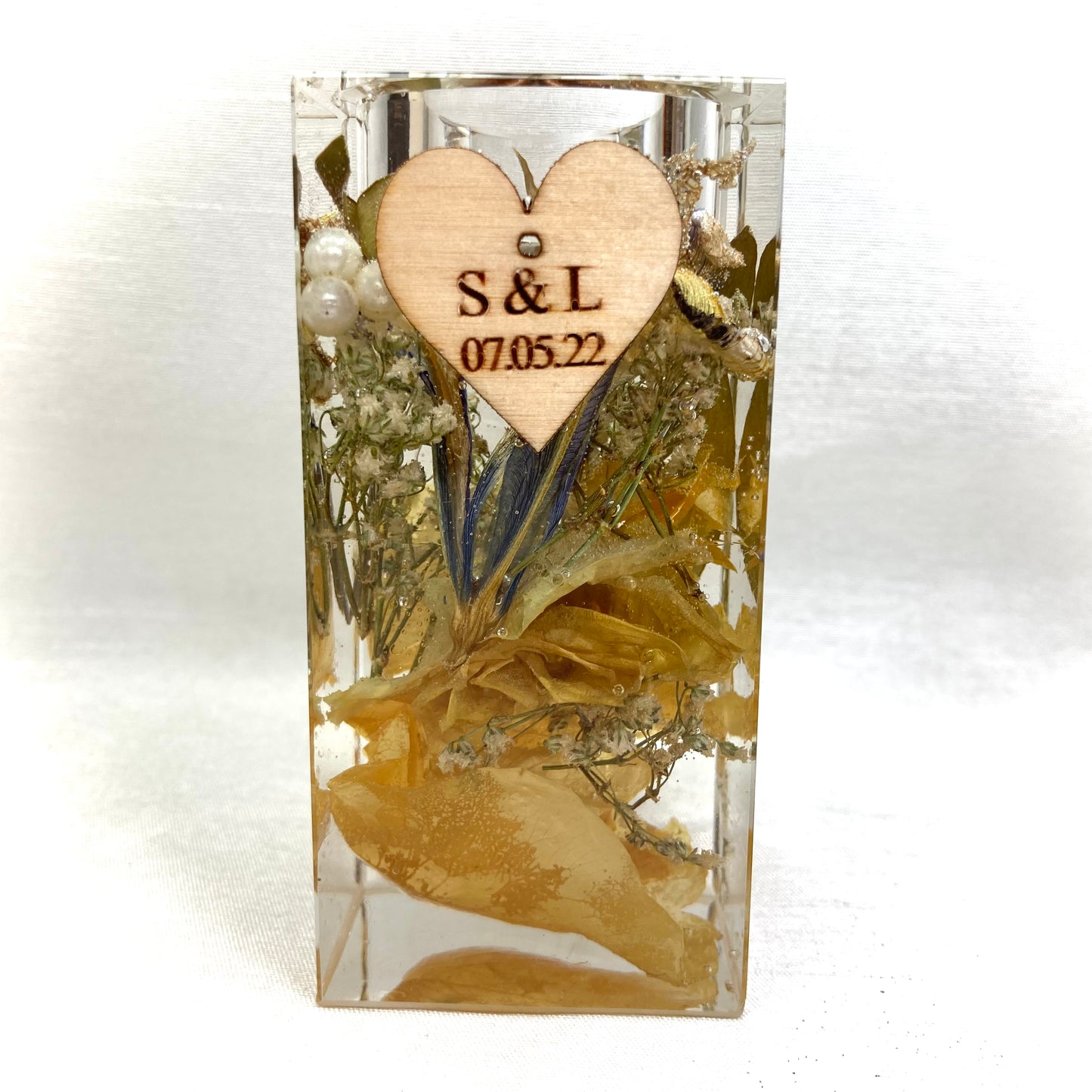 Flower Preservation 10cm pillar tealight holder