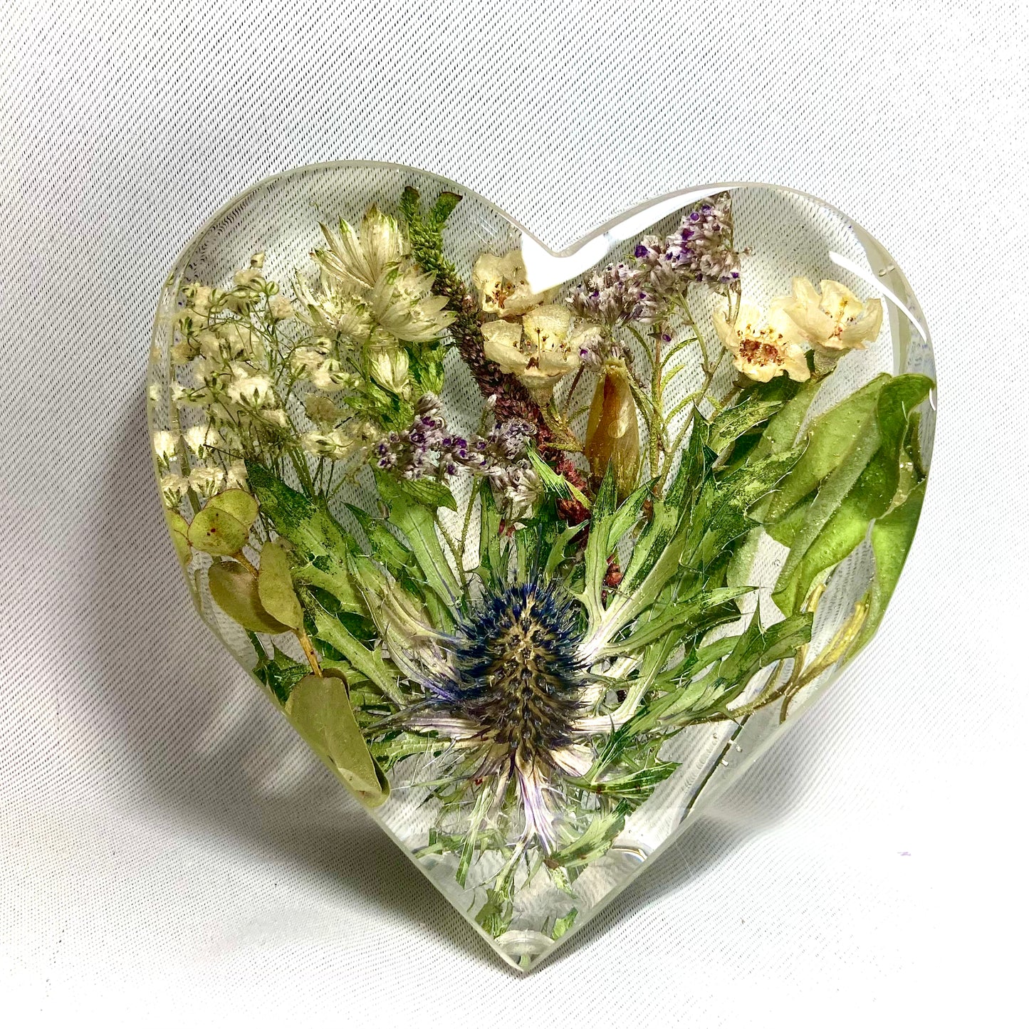 Flower Preservation 10cm standing heart ornament