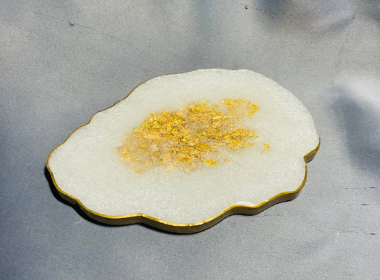 Crystal White geode style Coasters