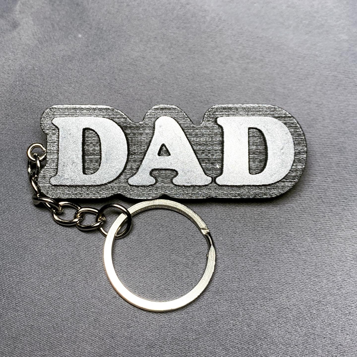 Dad Metallic Letter Key ring