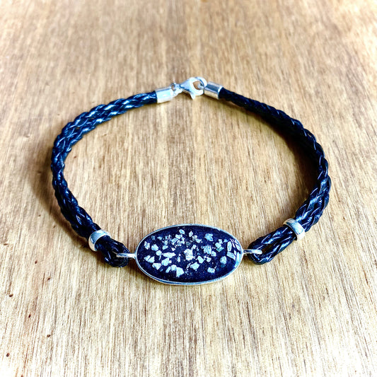 Mens Oval Cremation Bracelet