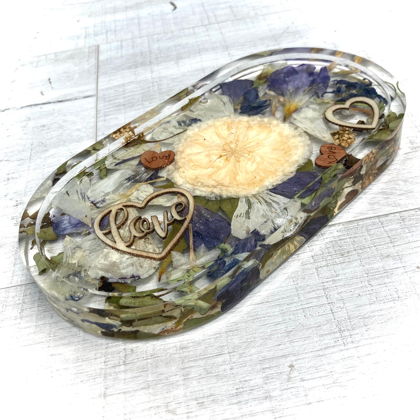 Flower Preservation oval jewellery dish