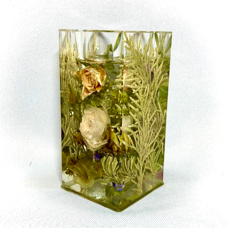 Flower Preservation 10cm pillar tealight holder