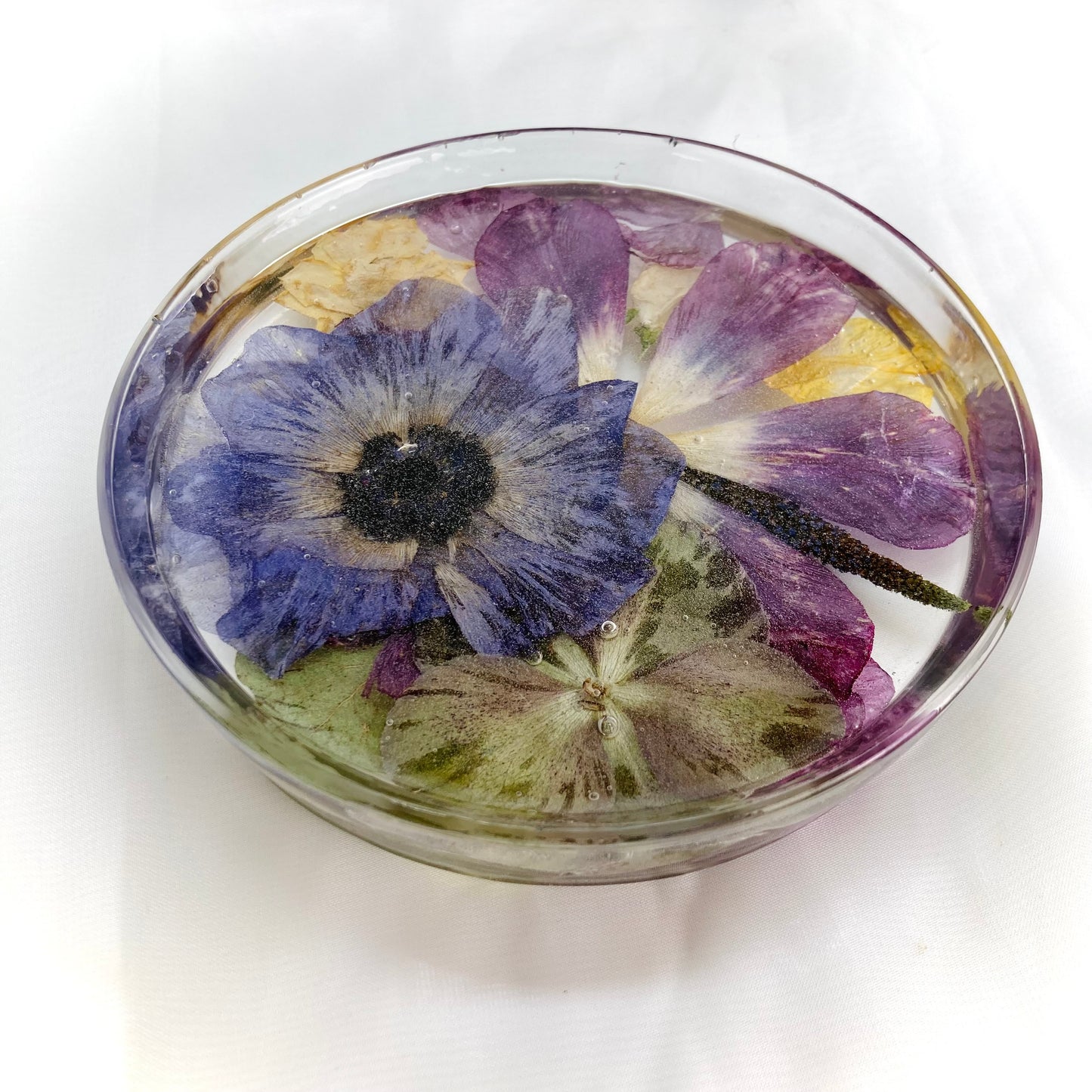 Flower Preservation round jewellery dish