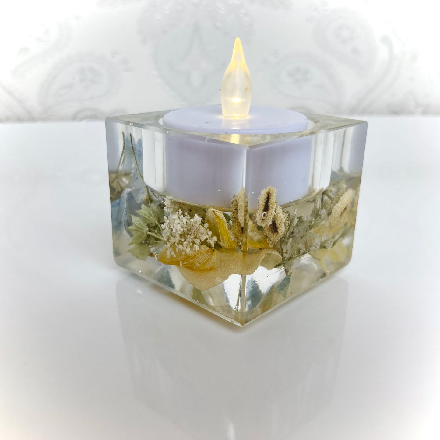 Flower Preservation 4cm pillar tealight holder