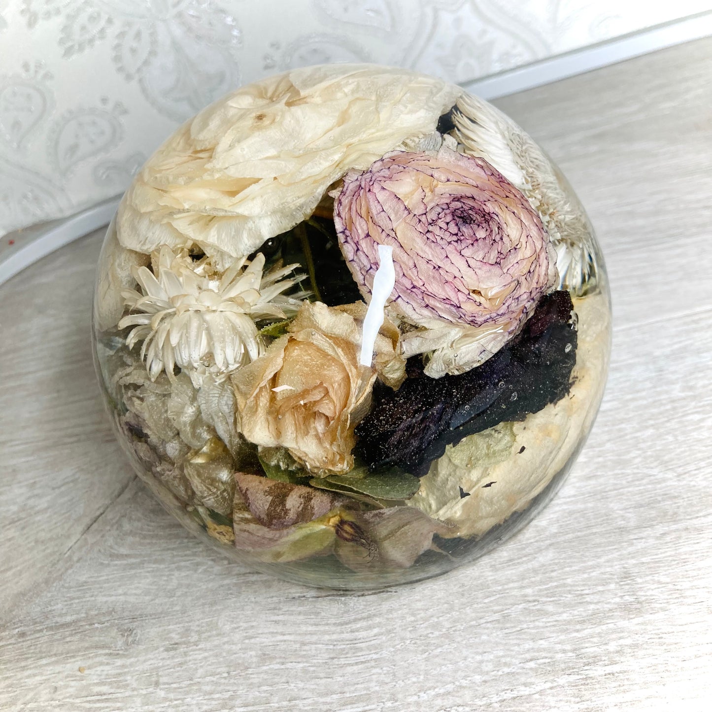 Flower Preservation 14cm flat bottom sphere