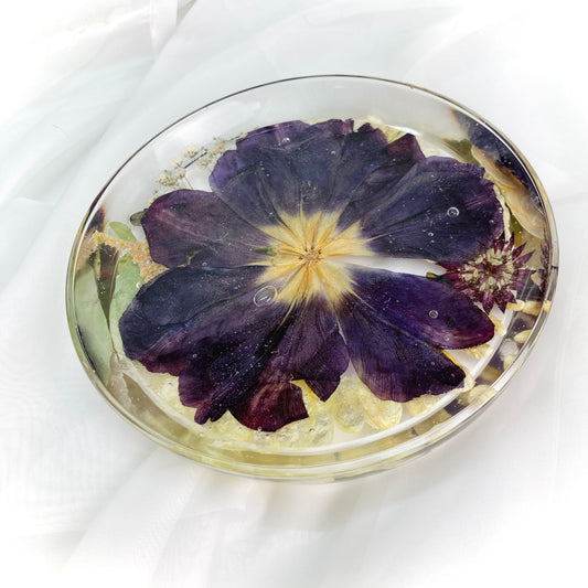 Flower Preservation round jewellery dish