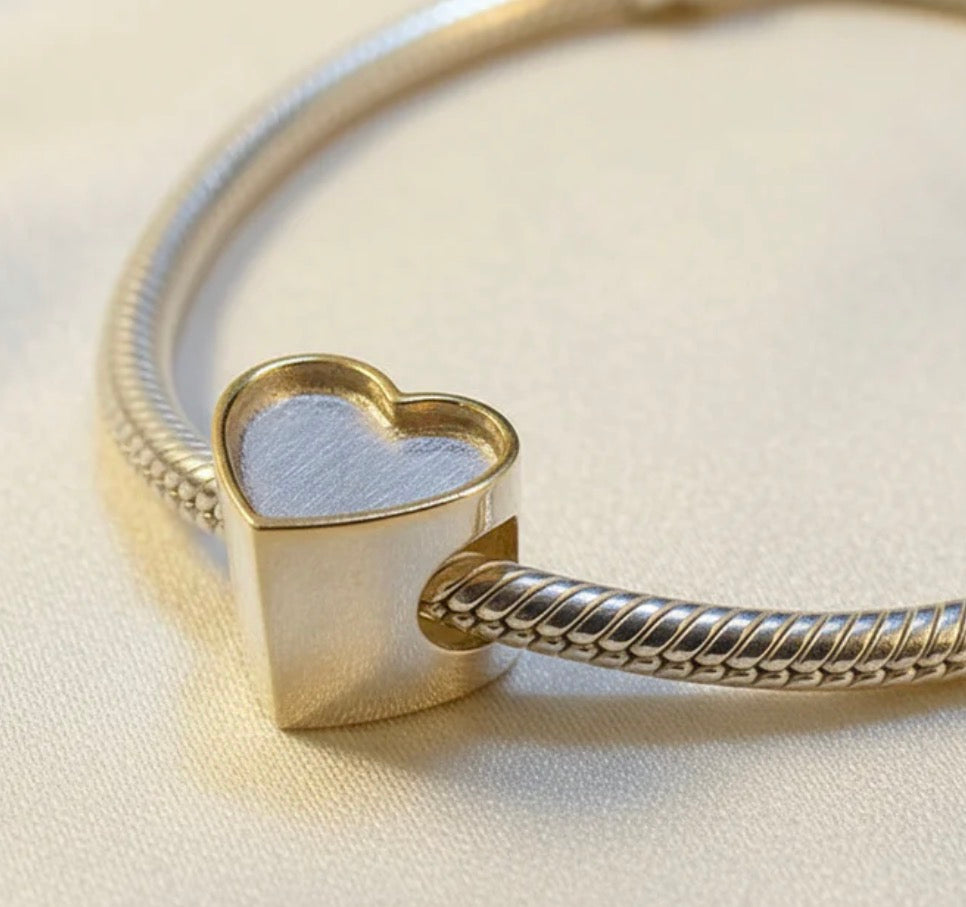 Heart shaped Cremation charm