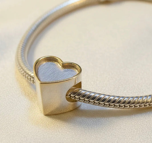 Heart shaped Cremation charm