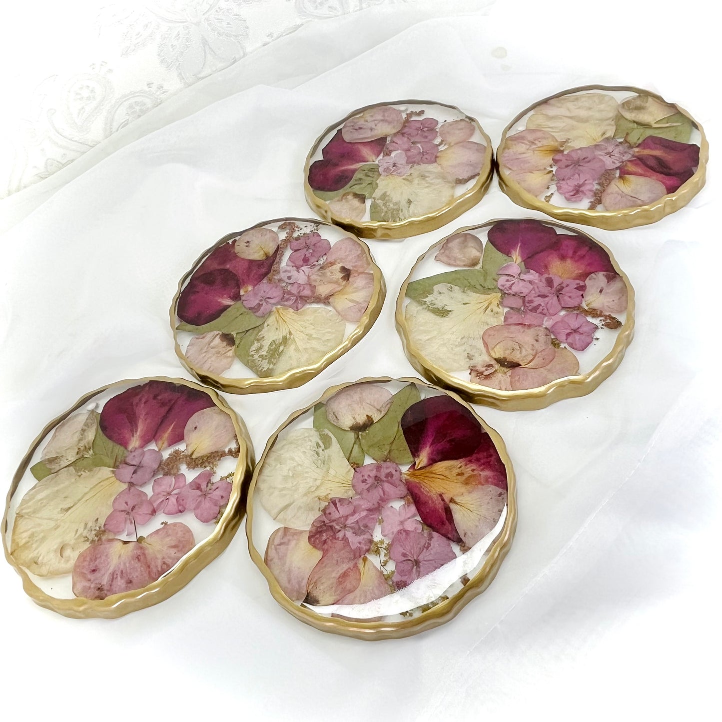 Flower Preservation geode coasters
