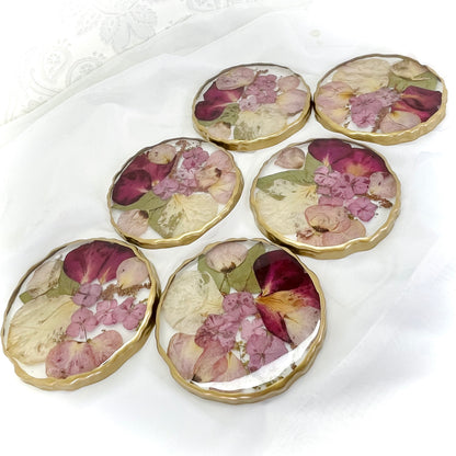 Flower Preservation geode coasters