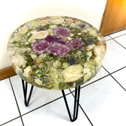 Flower Preservation 60cm side table - Free set of 2 coasters