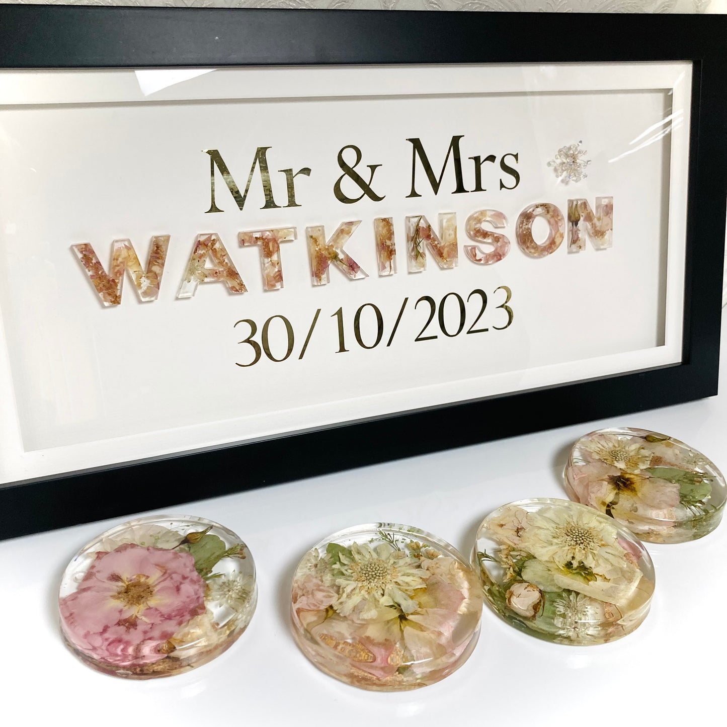 Flower Preservation framed surname