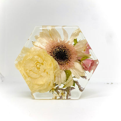 Flower Preservation 10cm hexagon ornament