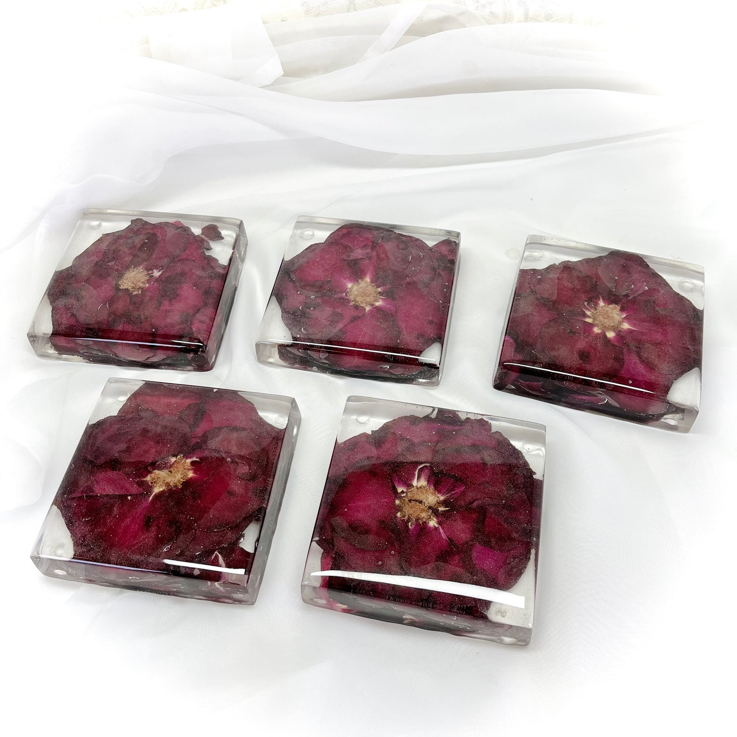Flower Preservation 11cm square coasters